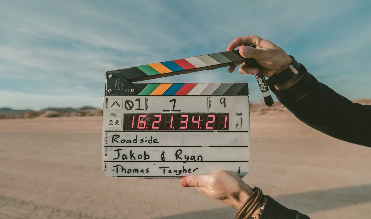 微电影拍摄场记板特写